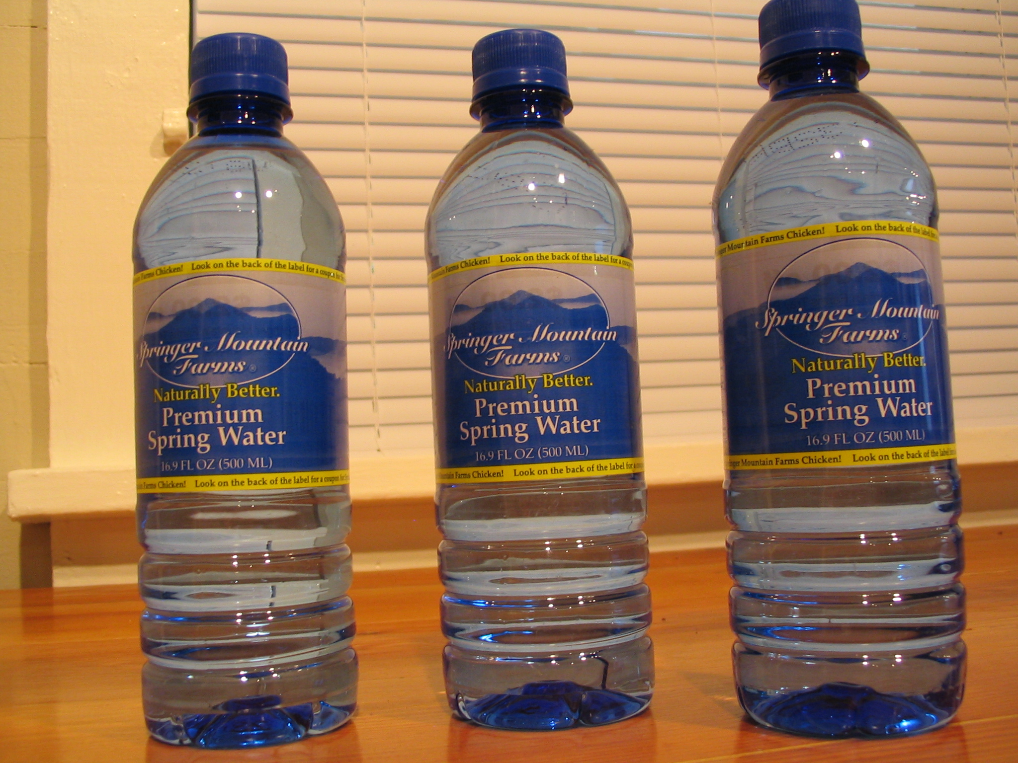 Premium Spring Water - Compliments of Springer Mountain Farms
